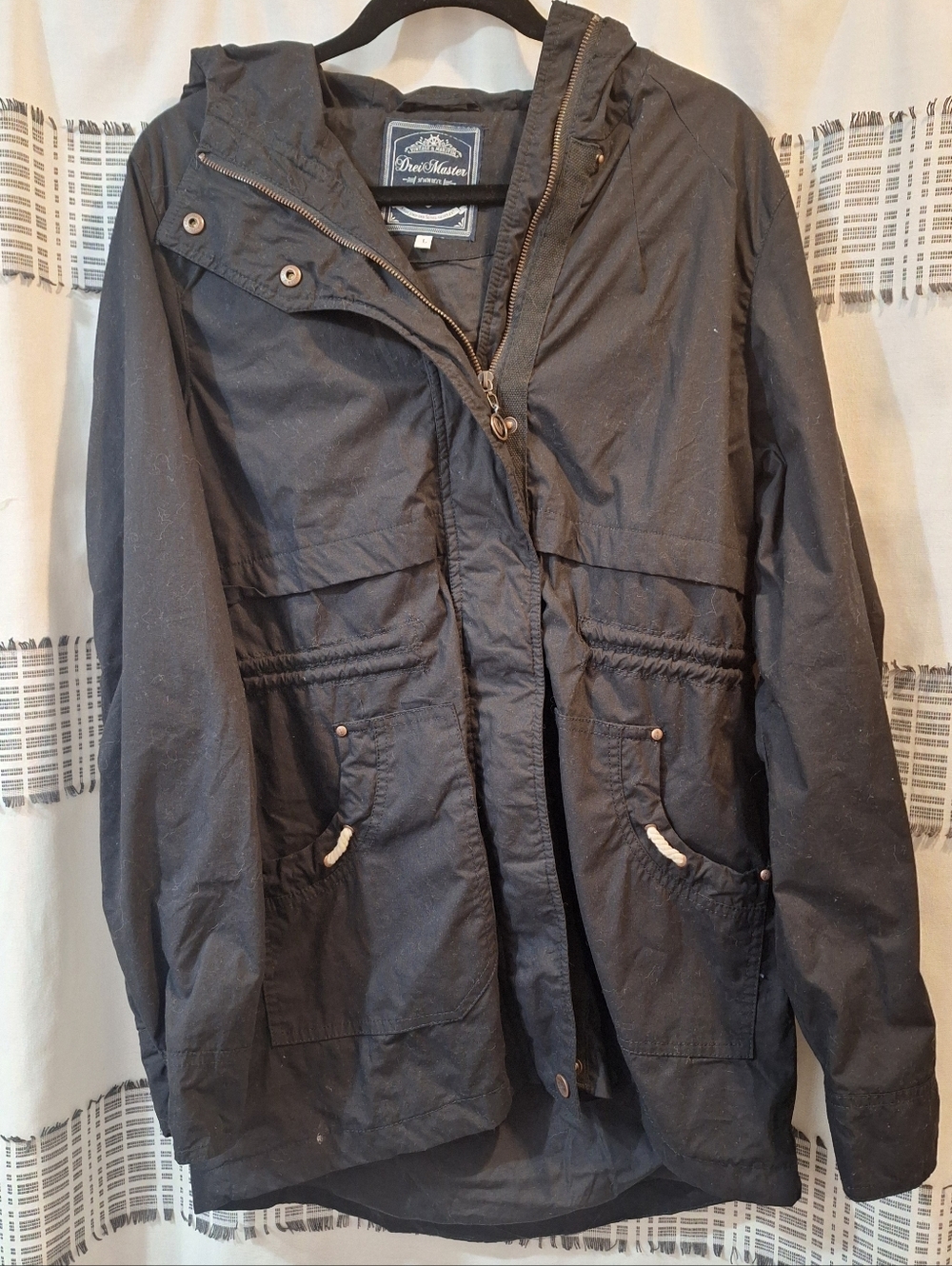 Black Hooded Anorak Jacket